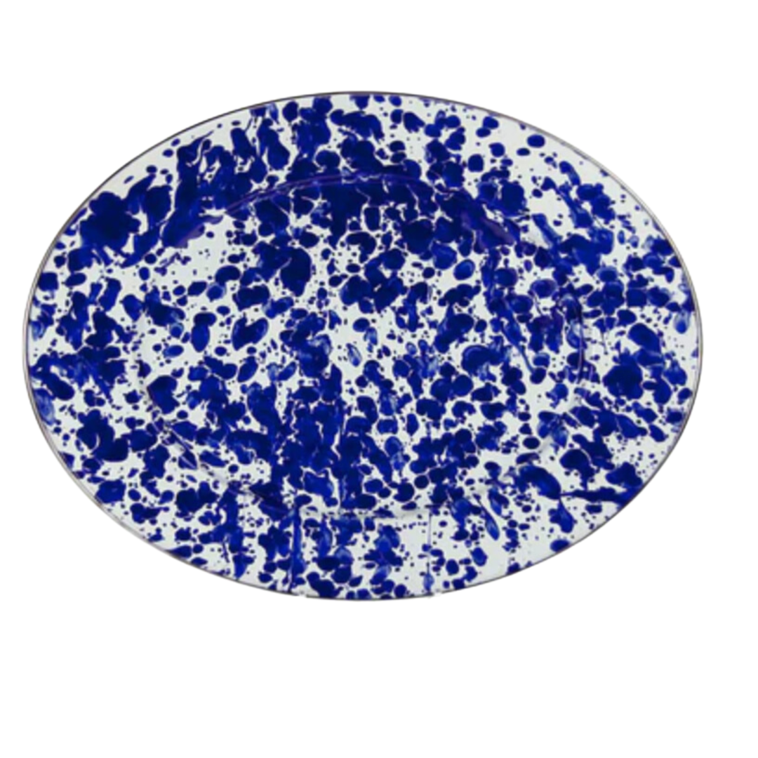 GOLDEN RABBIT Colbalt Swirl Oval Platter