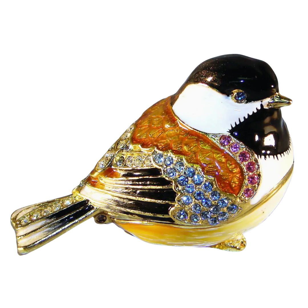SEA CREATIONS Jeweled Black Capped Chickadee Box