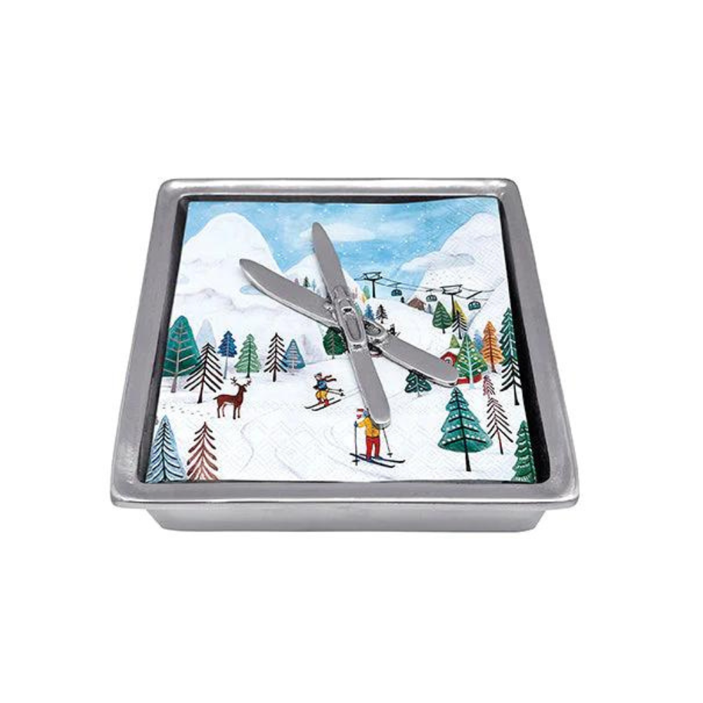 MARIPOSA Crossed Skis Signature Napkin Holder With Namkins Default Title