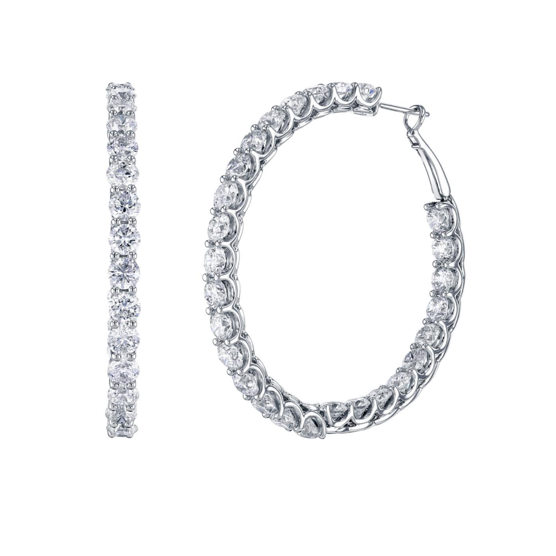 BELLE SHOPS DIAMONDS Belle Shops Diamonds 18K White Gold Wire Cup Hoops Default Title