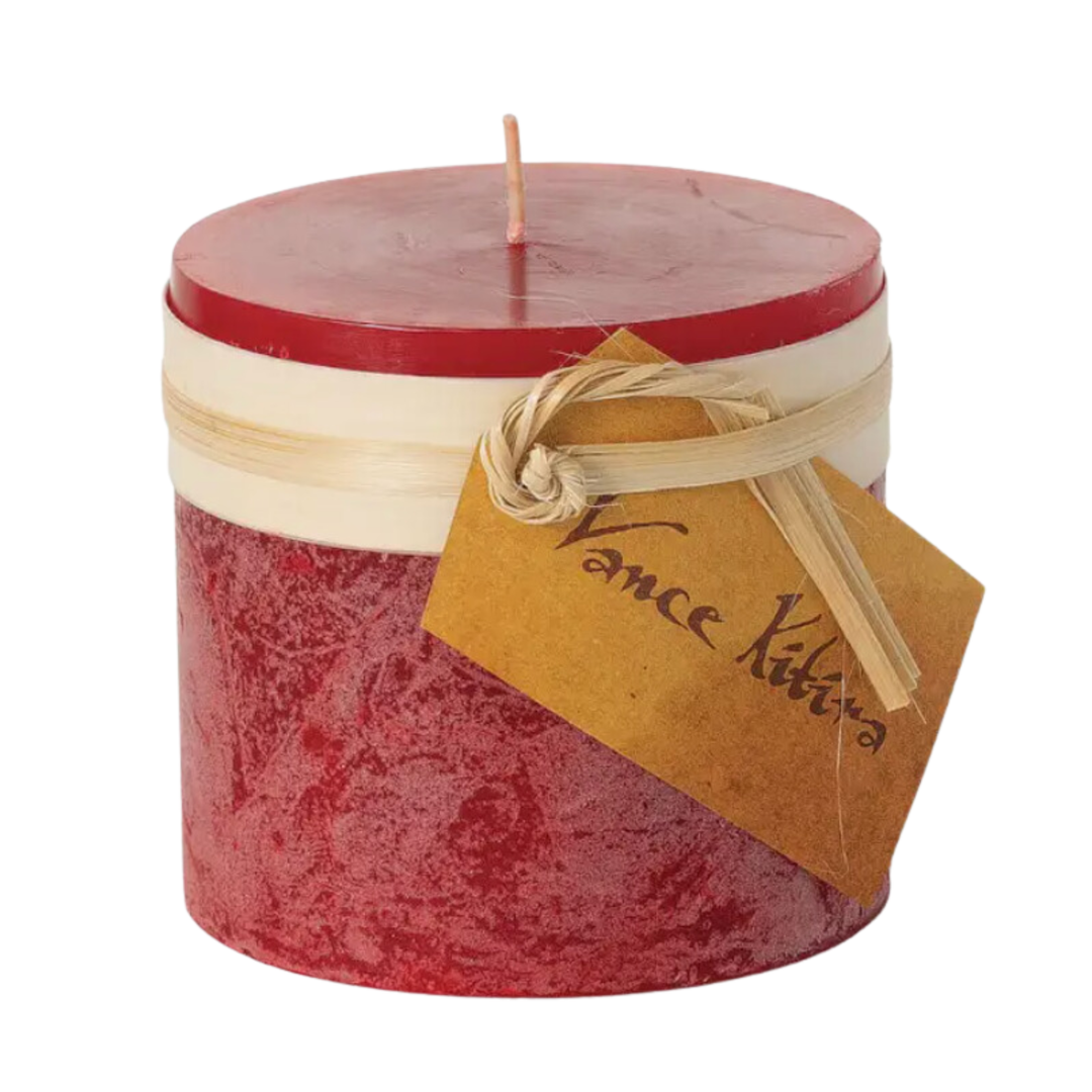 VANCE KITIRA Timber Pillar Cranberry Candle