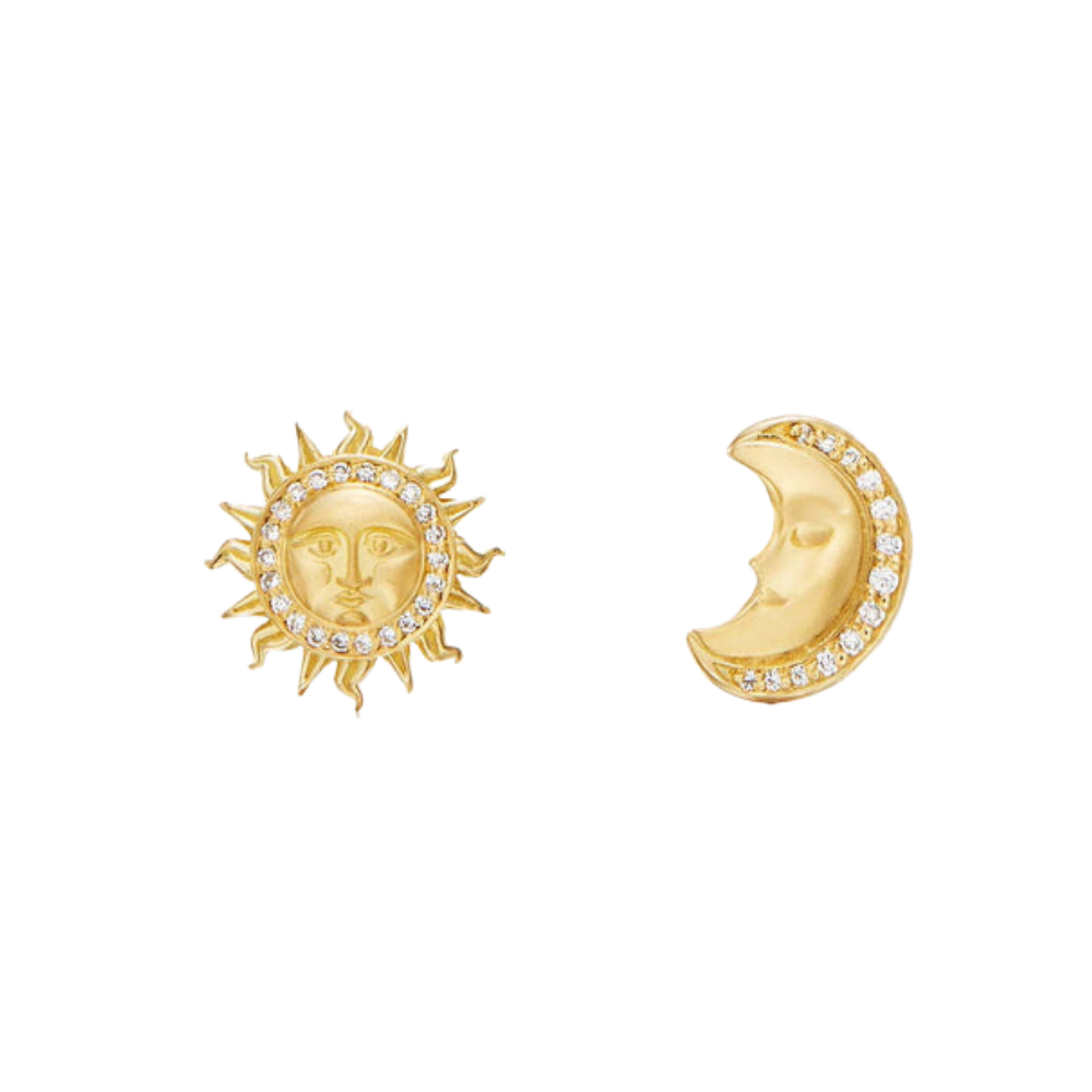TEMPLE ST CLAIR 18K Yellow Gold Di Sole Luna Diamond Earrings