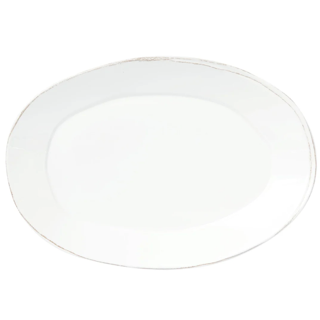 VIETRI Melamine Lastra White Oval Platter