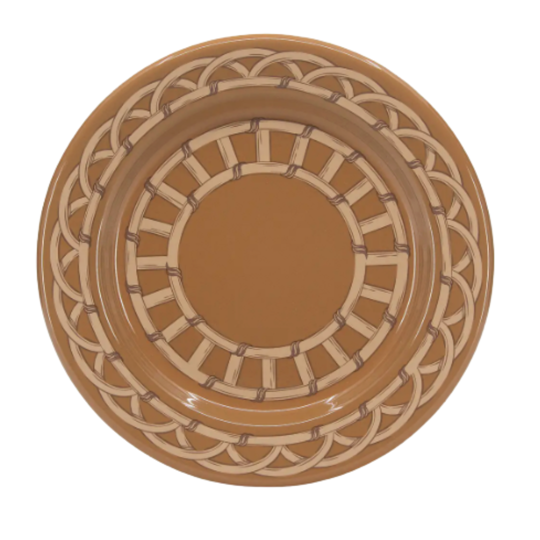 CROW CANYON HOME Mocha Domino Wicker Enamalware Salad Plate Default Title