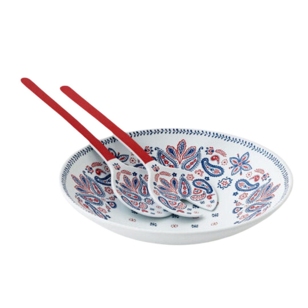 180 DEGREES American Holiday Melamine Salad Bowl And Servers