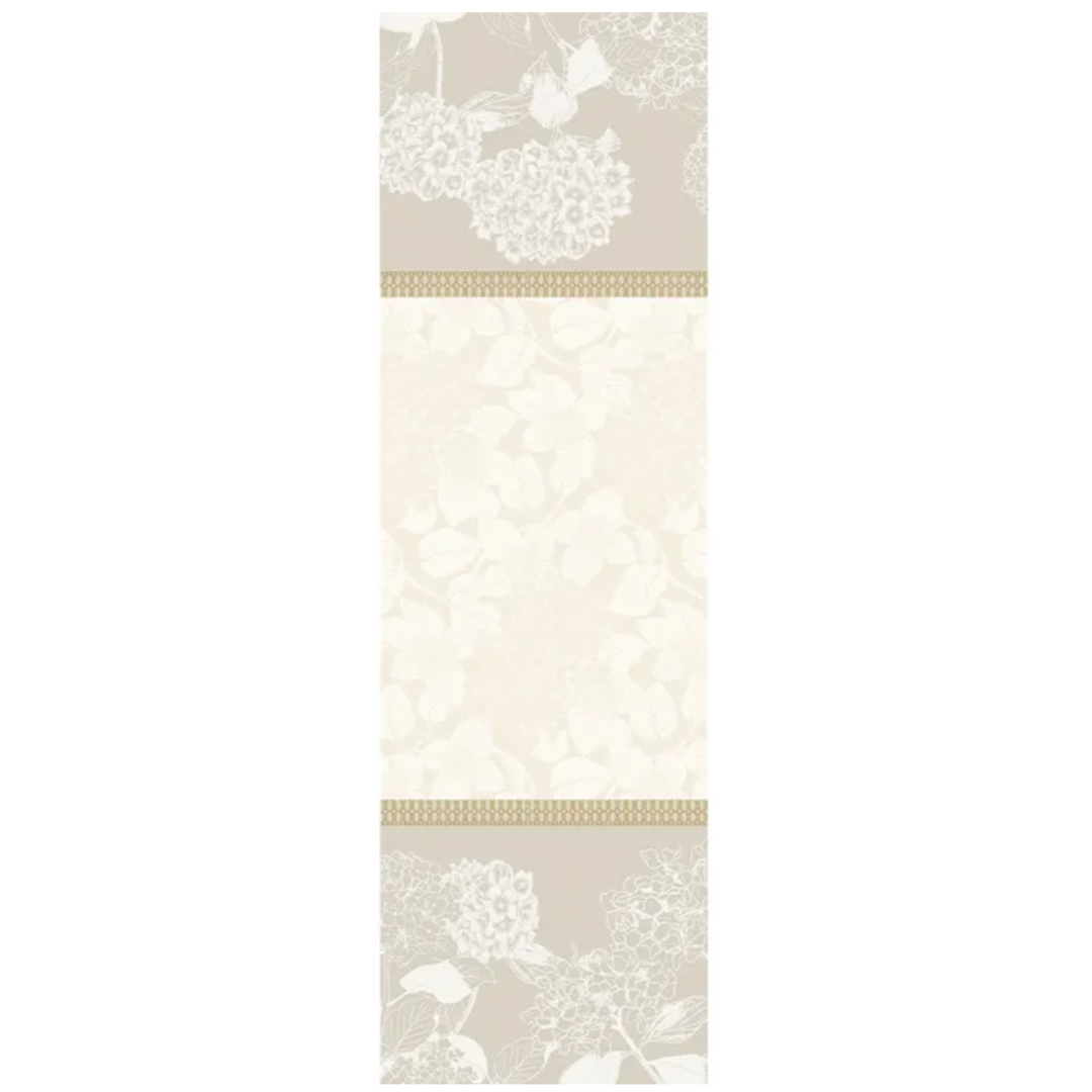 GARNIER THIEBAUT Mille Hortensias Naturel Jacquard Tablerunner Default Title