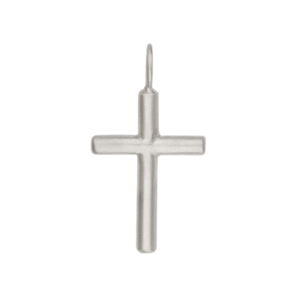 HEATHER B. MOORE SILVER BRUSHED CROSS CHARM Default Title