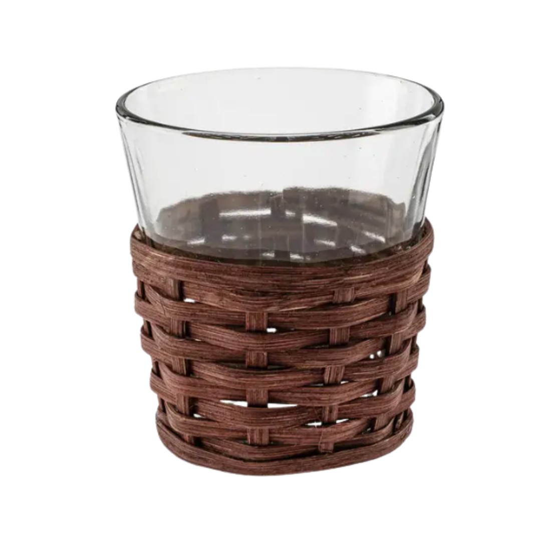 INDABA Woven Cage Style Cane Votive Default Title