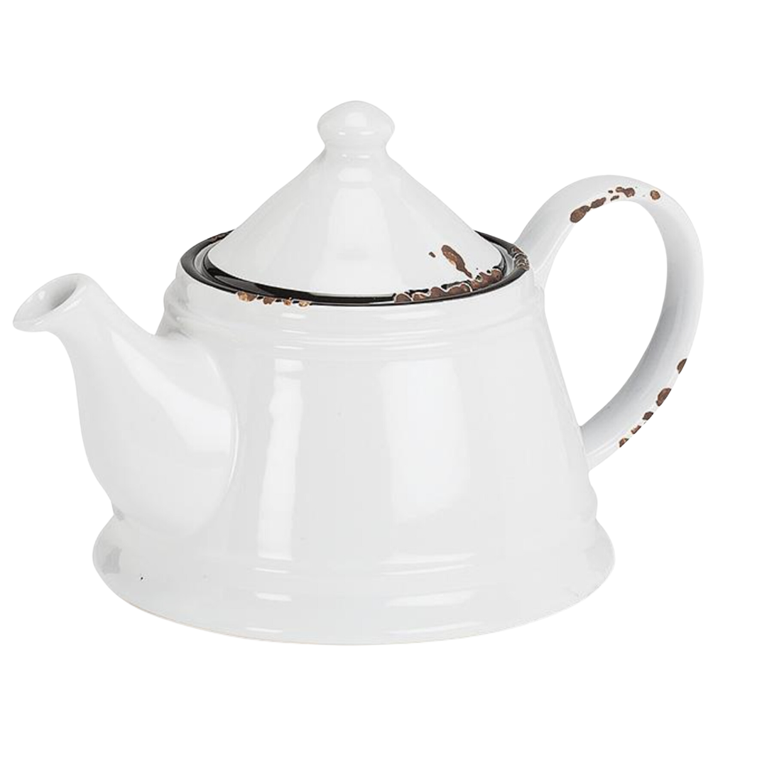 ABBOTT White Enamel Look Tea Pot