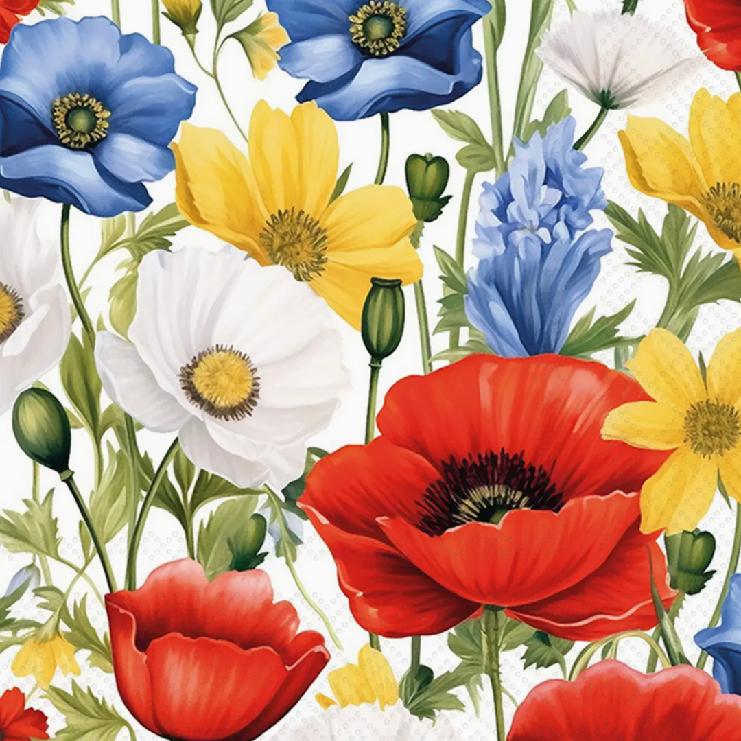 BOSTON INTERNATIONAL Summer Blossoms Paper Cocktail Napkins Pack Default Title