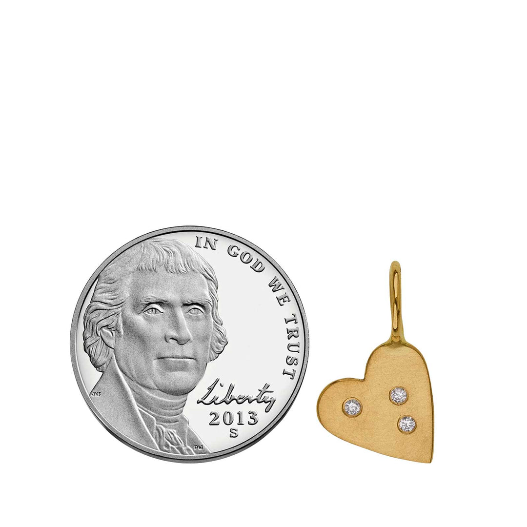 HEATHER B. MOORE Heart Charm In 14K Yellow Gold With Diamonds