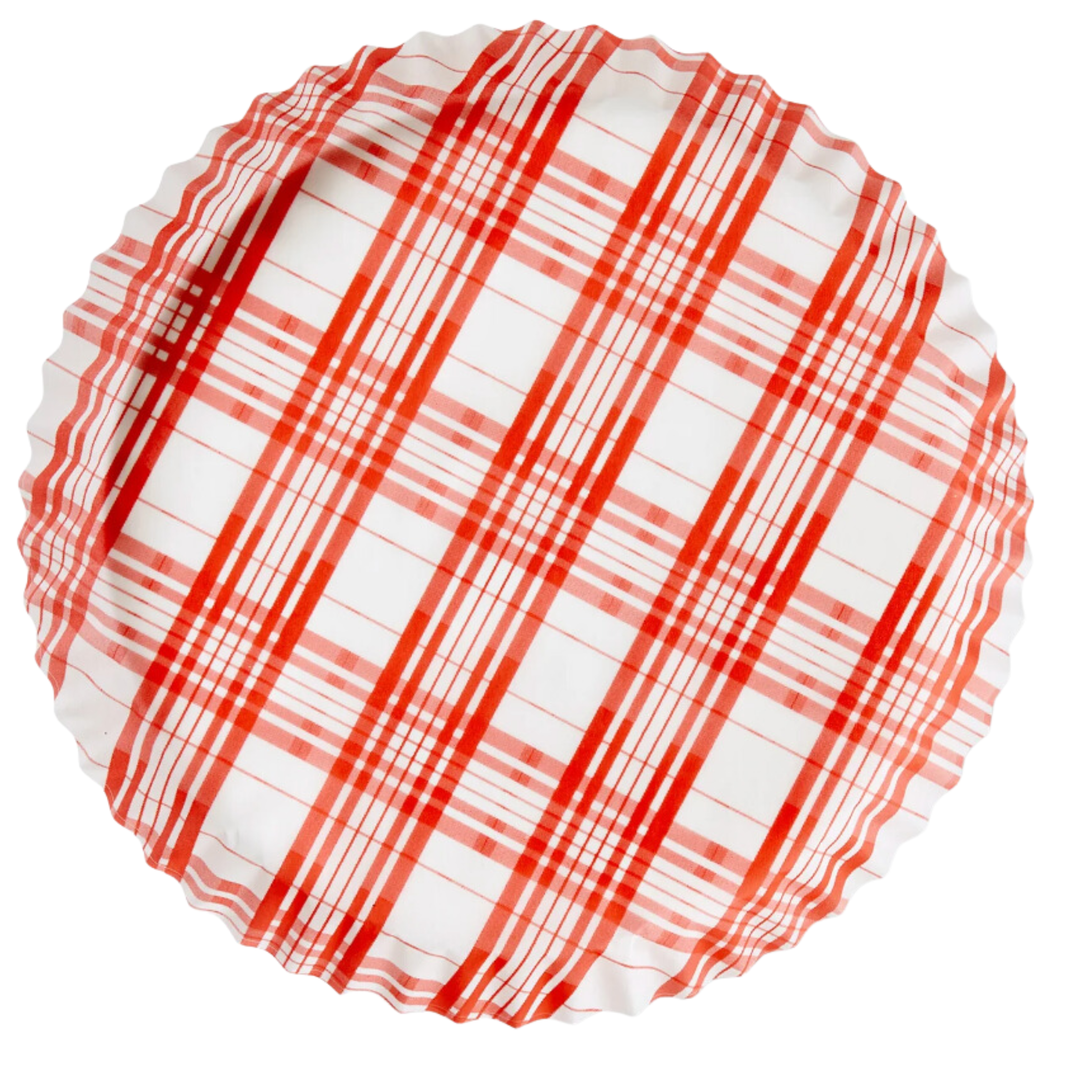 PLATE & PATTERN Red Plaid Pre-Formed Liners