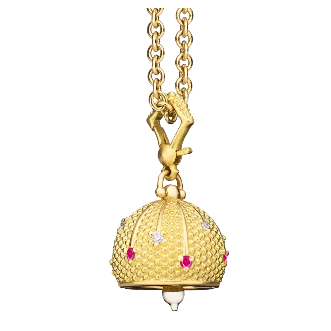 PAUL MORELLI Sequence Yellow Gold #4 Meditation Bell With Diamonds And Rubies