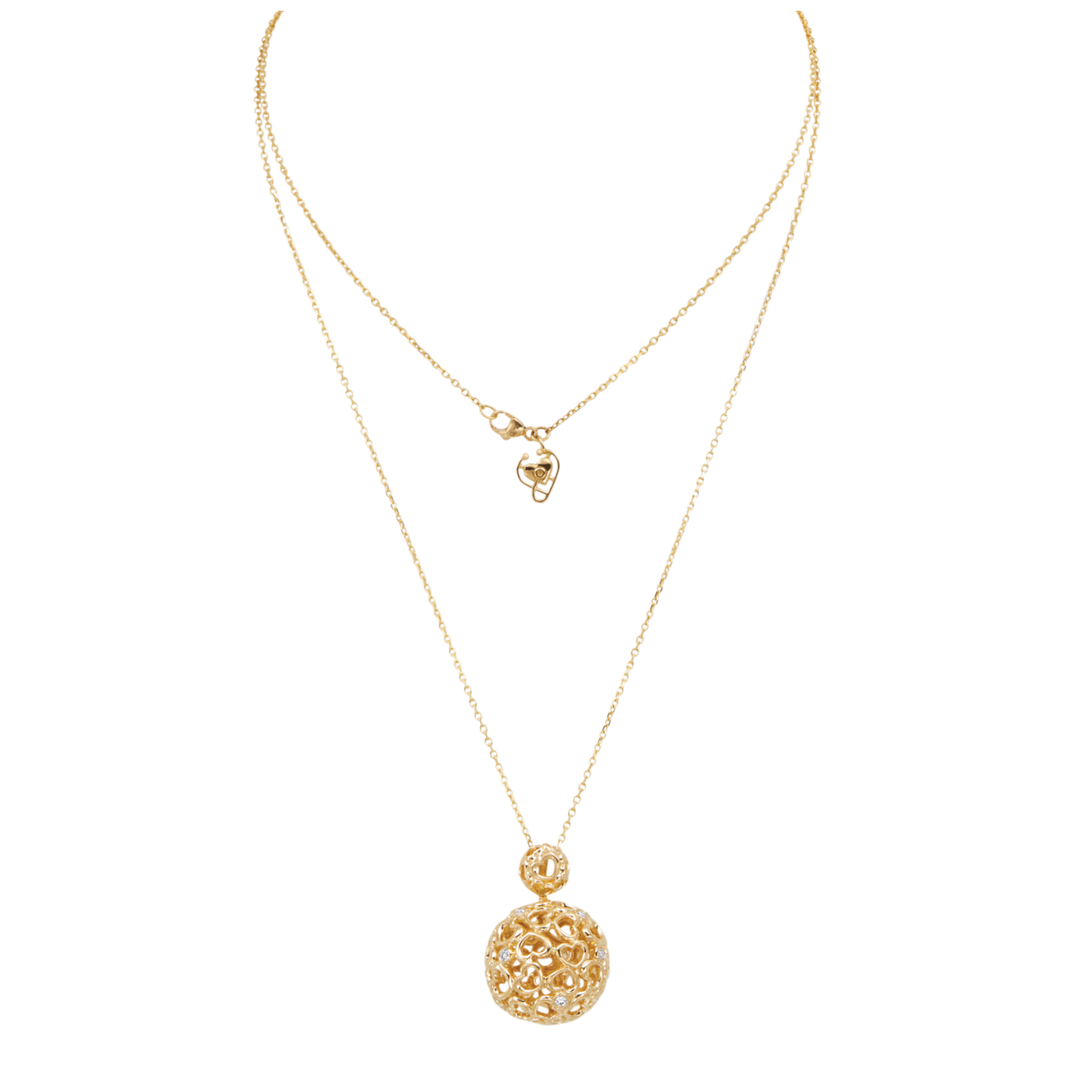 GUMUCHIAN 18K Yellow Gold Tiny Hearts Ball Necklace Default Title