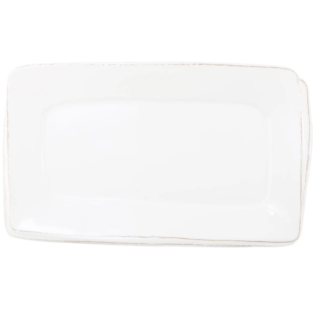 VIETRI Melamine Lastra White Rectangular Platter