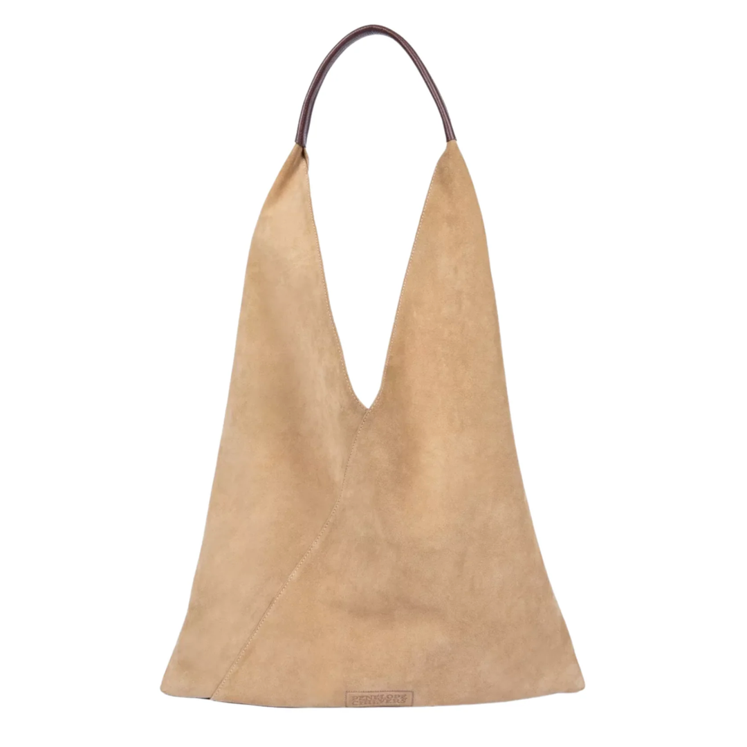 PENELOPE CHILVERS Triangle Suede Bag In Sand SAND