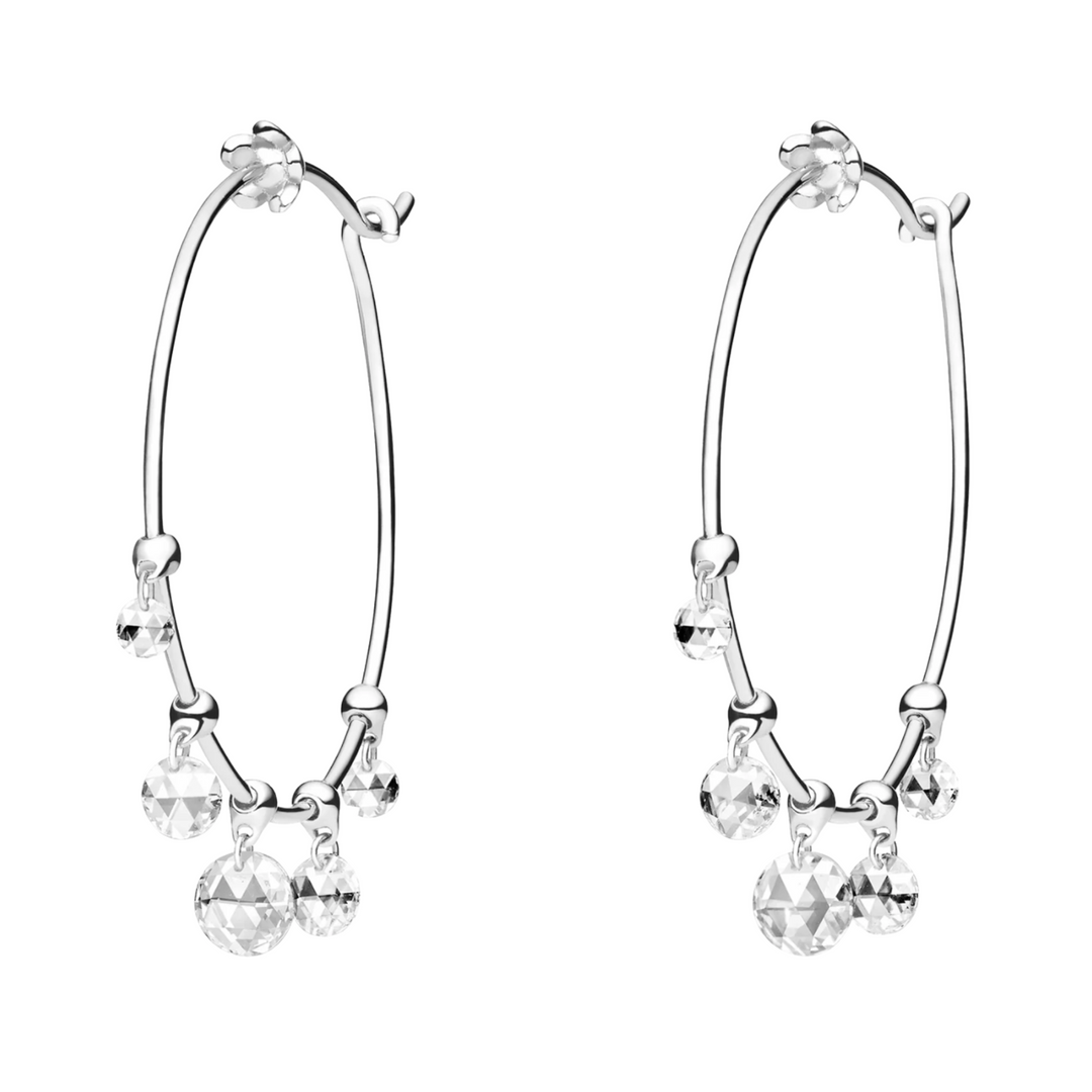 PAUL MORELLI Windchime 18K White Gold Hoop Earrings With Diamonds Default Title