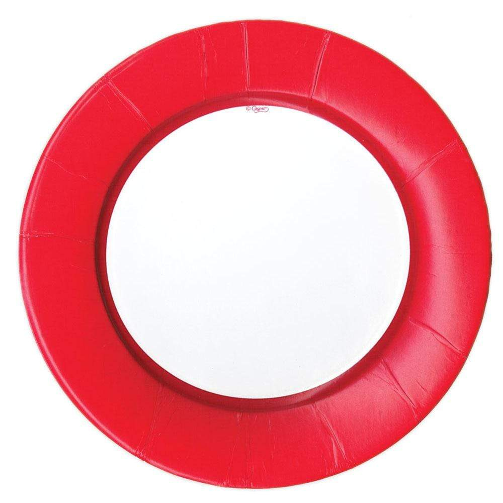 CASPARI Red Linen Dinner Plate