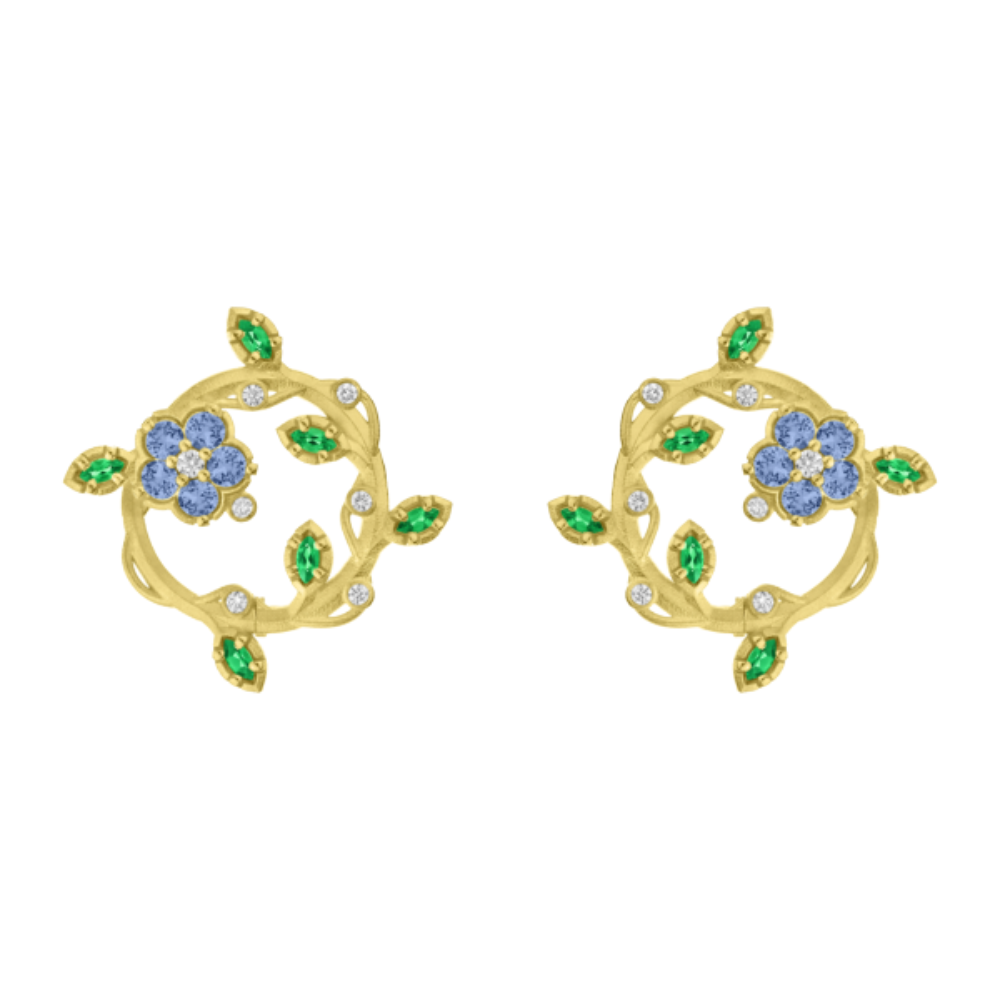 PAUL MORELLI Exclusive One Of A Kind Wild Child Spiral Hoop Earrings With Diamonds And Sapphires Default Title