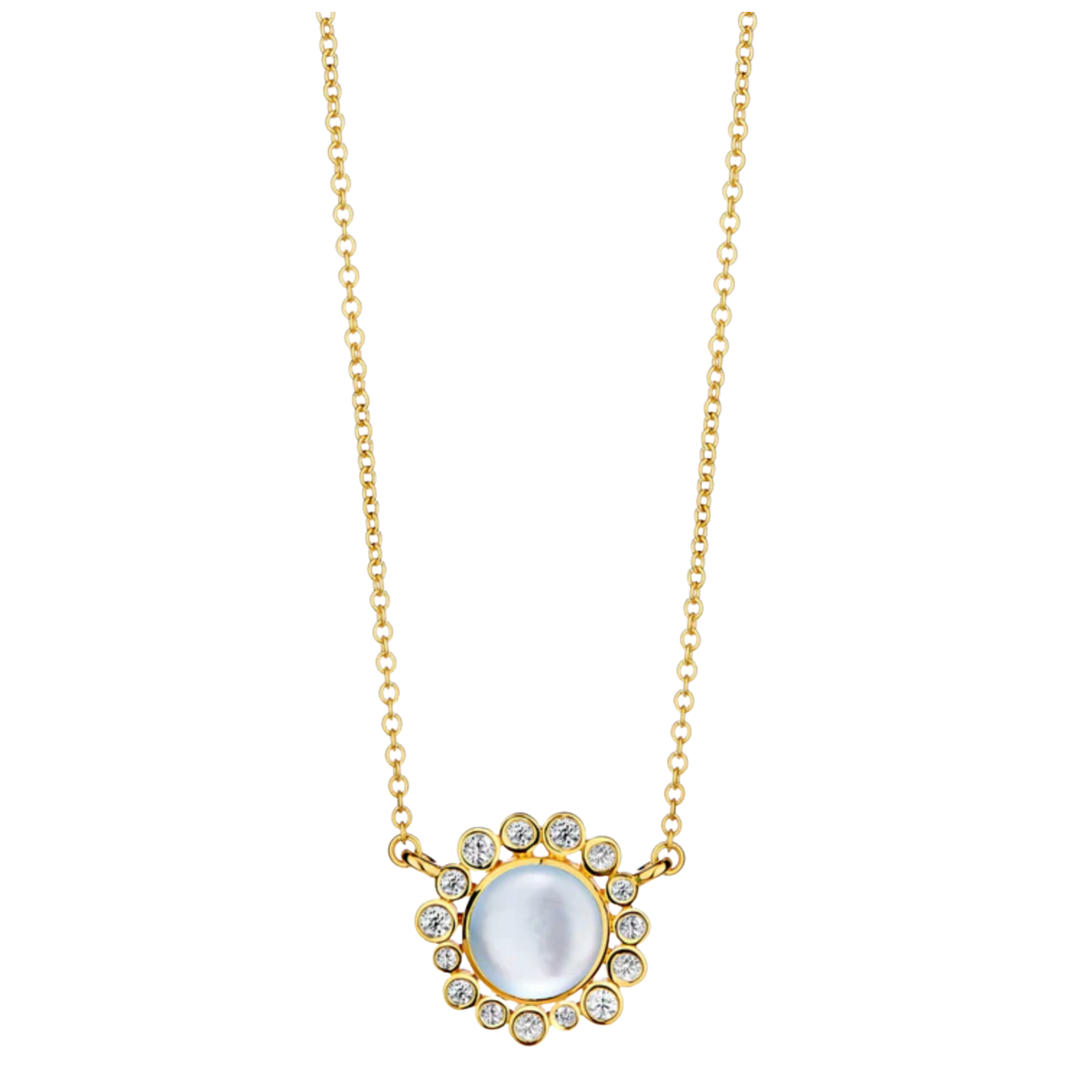 SYNA Cabochon And Diamond Cluster Necklace Default Title