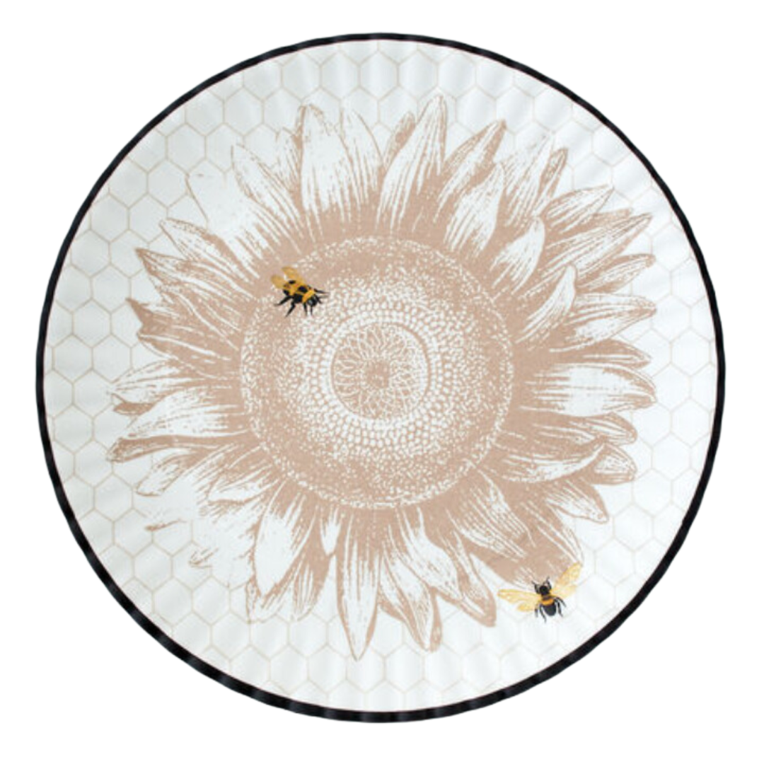 180 DEGREES Busy Bees Sunflower Melamine Platter