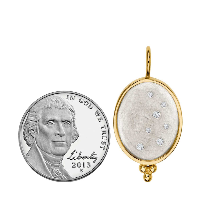 HEATHER B. MOORE Double Framed Diamond Oval Charm