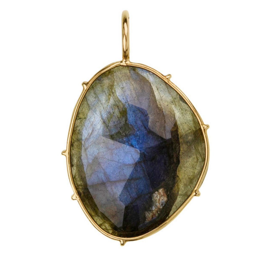 HEATHER B. MOORE 14K YELLOW GOLD WIRE LABRADORITE