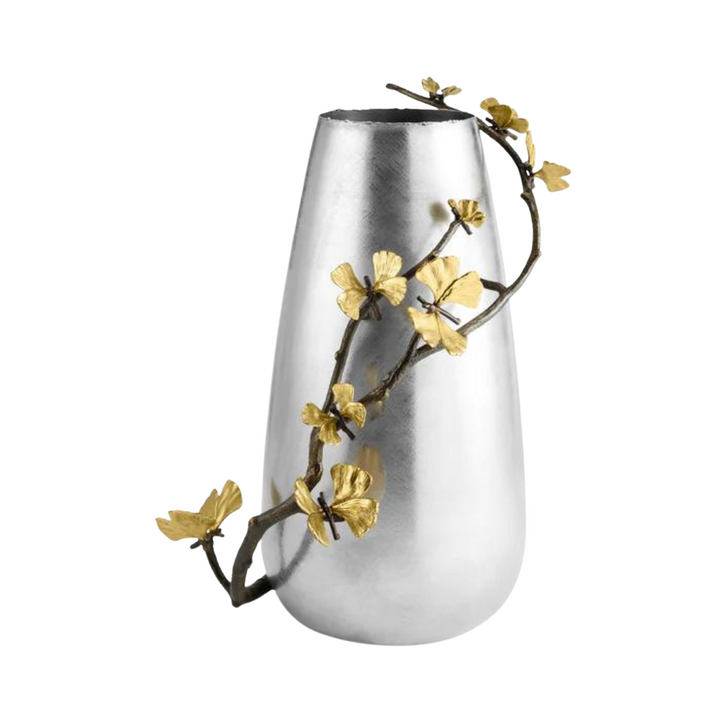 MICHAEL ARAM BUTTERFLY GINKGO CENTERPIECE VASE