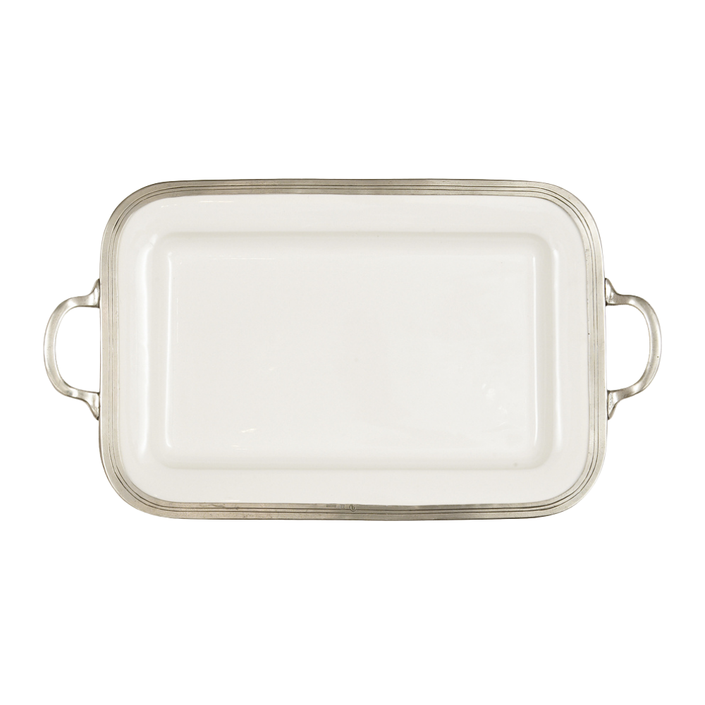 ARTE ITALICA TUSCAN RECTANGLE TRAY W/ HANDLES