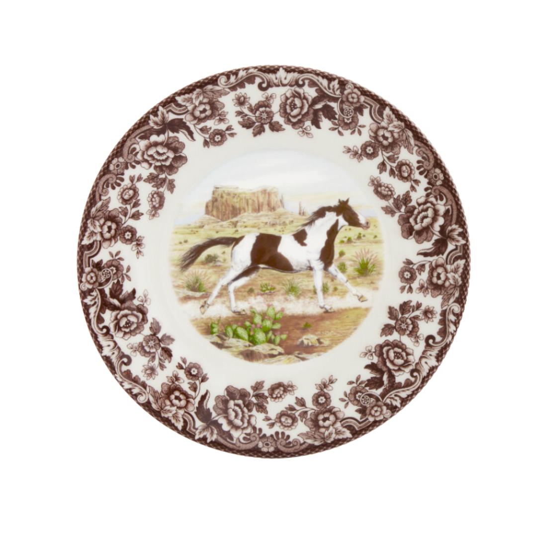 SPODE WOODLAND PAINT HORSE SALAD PLATE