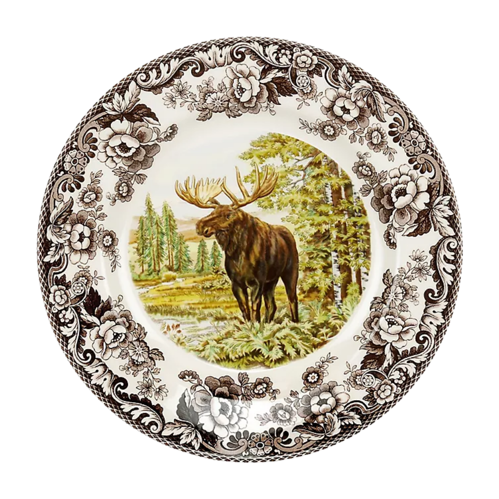 SPODE WOODLAND MOOSE DINNER PLATE