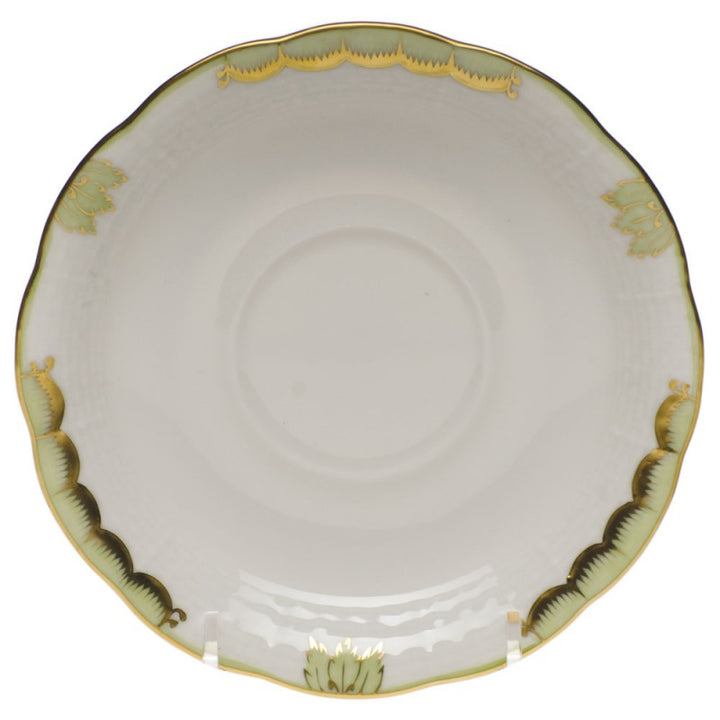 HEREND Princess Victoria Green Saucer