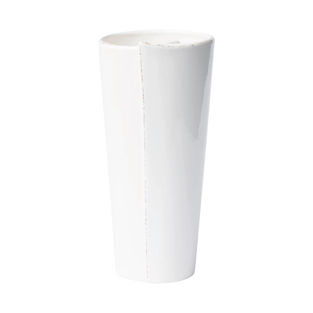 VIETRI Lastra Large White Conic Vase