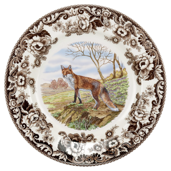 SPODE WOODLAND FOX DINNER PLATE