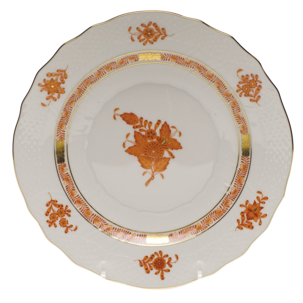 HEREND Chinese Bouquet Rust Salad Plate