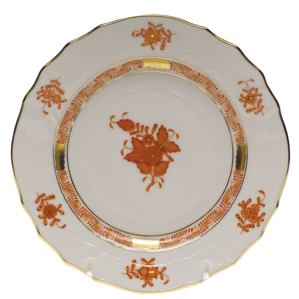 HEREND Chinese Bouquet Rust Dinner Plate