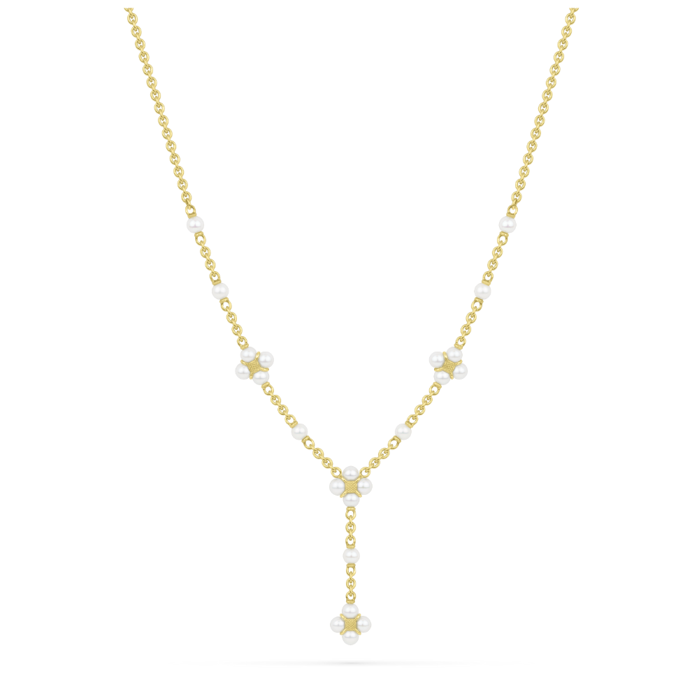 PAUL MORELLI Sequence Pearl Yellow Gold Chain Necklace With Drop
