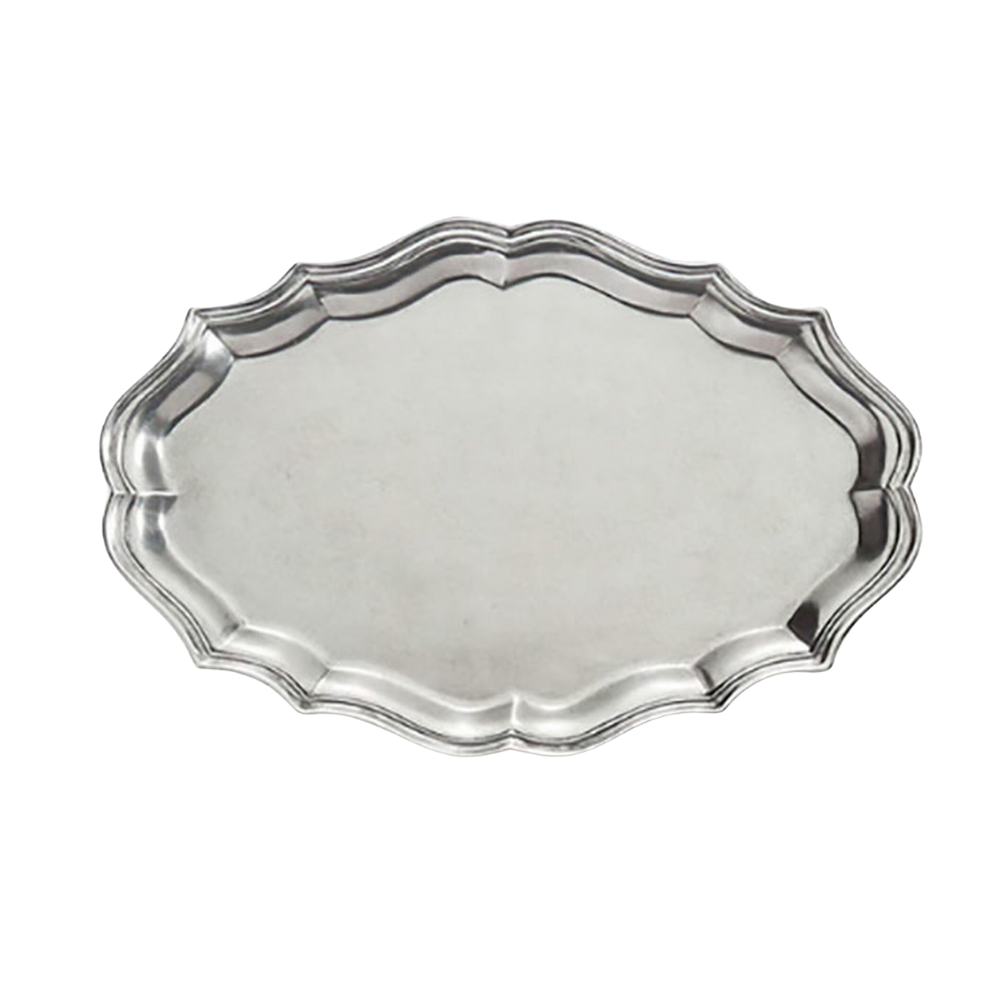 ARTE ITALICA PELTRO LARGE SCALLOPED OVAL TRAY