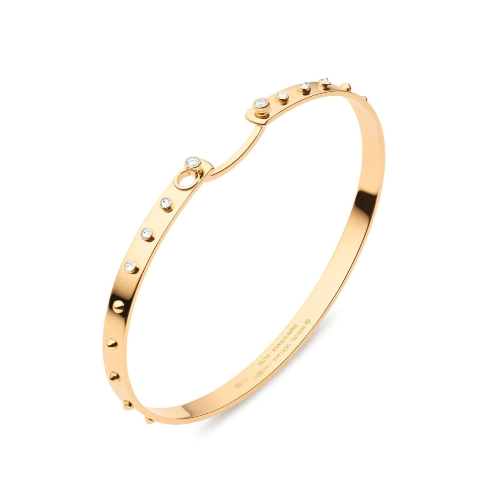 NOUVEL HERITAGE 18K YELLOW GOLD DIAMOND BRUNCH BANGLE WITH DIAMONDS