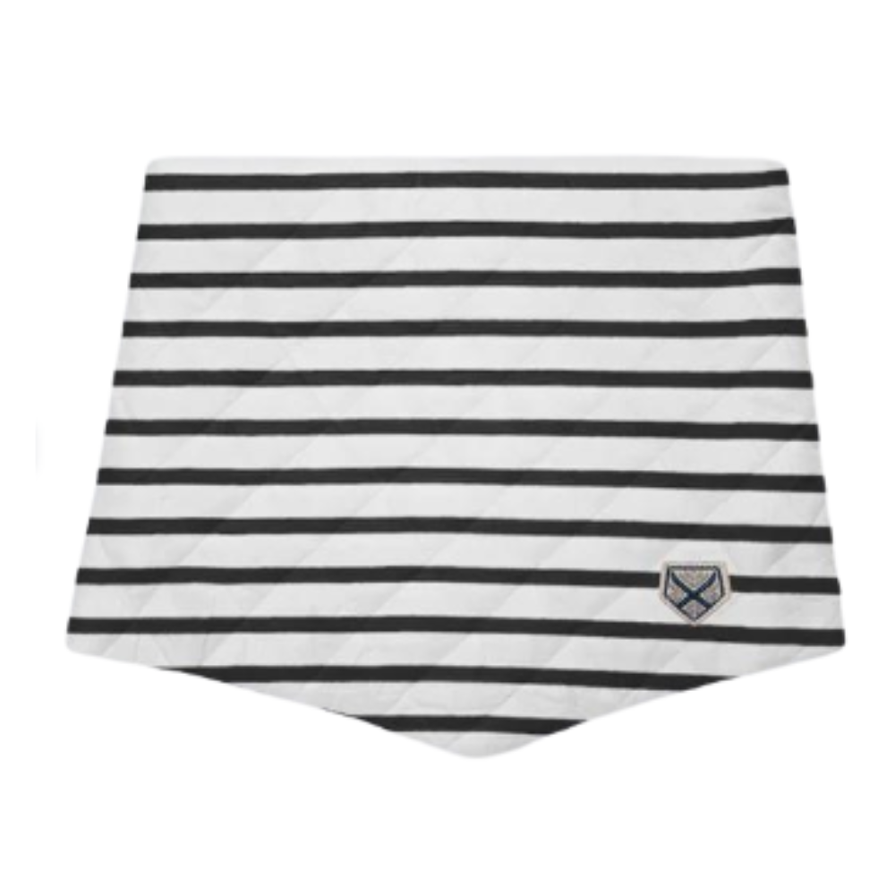 POWDER PUFF COLLECTION BASIC NECKWARMER BLACK WHITE STRIPE