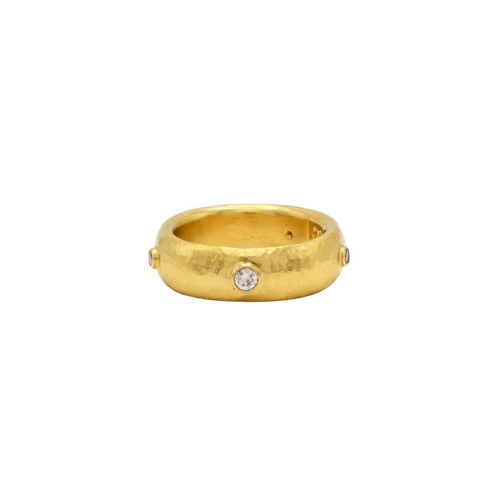 GURHAN 24K YELLOW GOLD HOOPLA DIAMOND STACKING RING