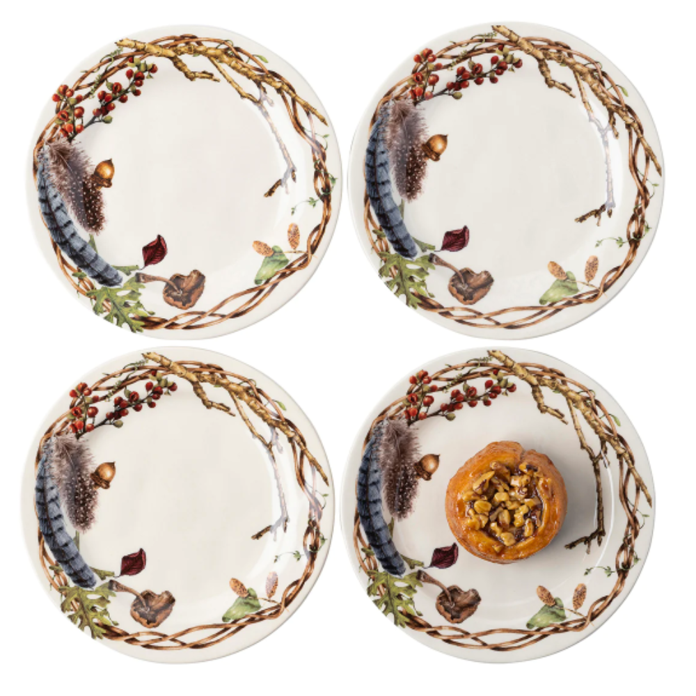 JULISKA FOREST WALK PARTY PLATE SET OF 4