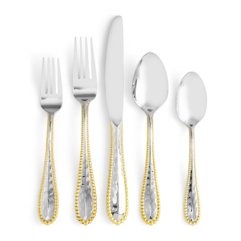 MICHAEL ARAM MOLTEN 5PC FLATWARE SET - GOLD