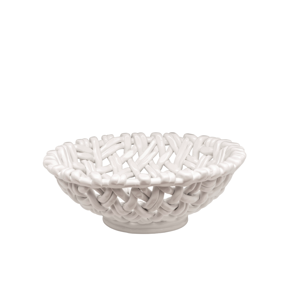 SKYROS White Round Basket