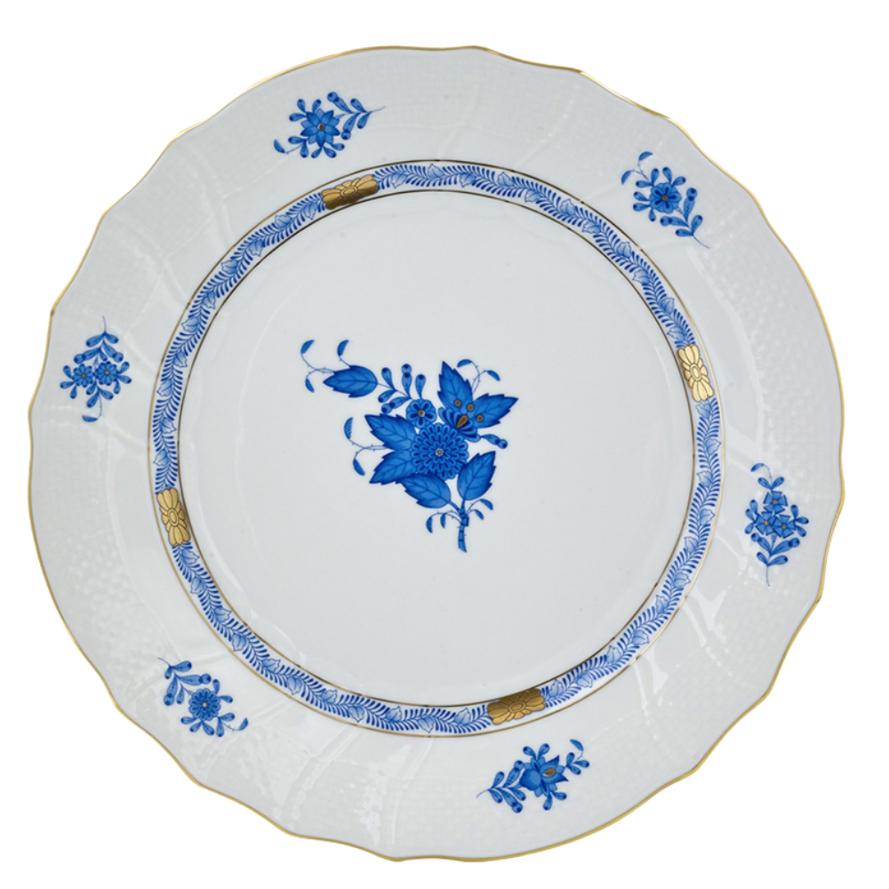 HEREND Chinese Bouquet Blue Dinner Plate