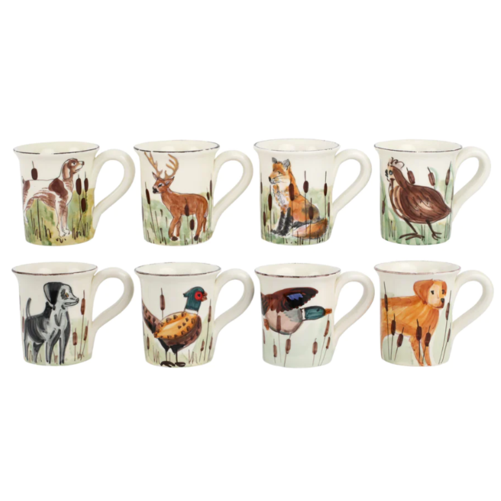 VIETRI WILDLIFE ASSORTED MUGS - SET OF 8