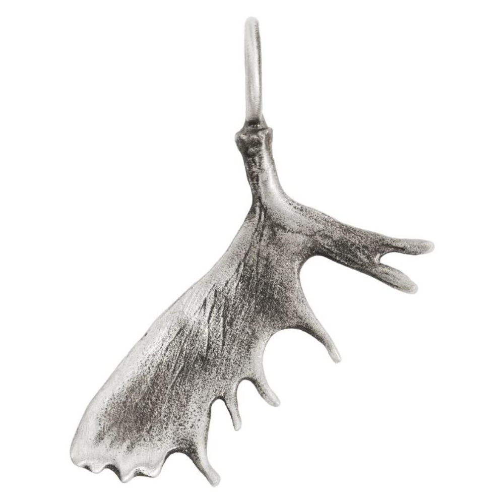 HEATHER B. MOORE Silver Patina Moose Paddle Sculptural Charm