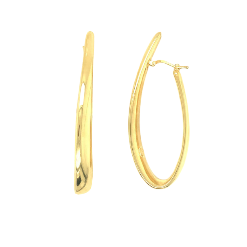LISA NIK 18K Yellow Gold Enlongated Earrings