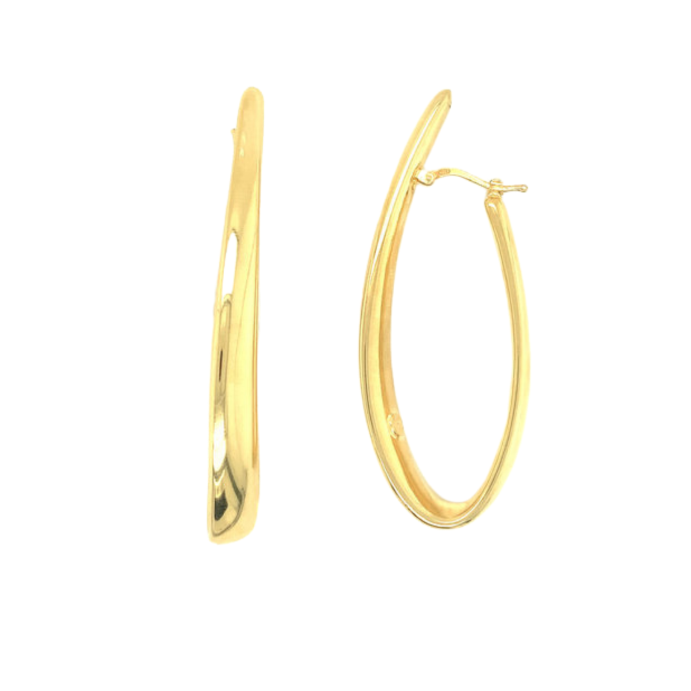 LISA NIK 18K YELLOW GOLD ELONGATED EARRINGS