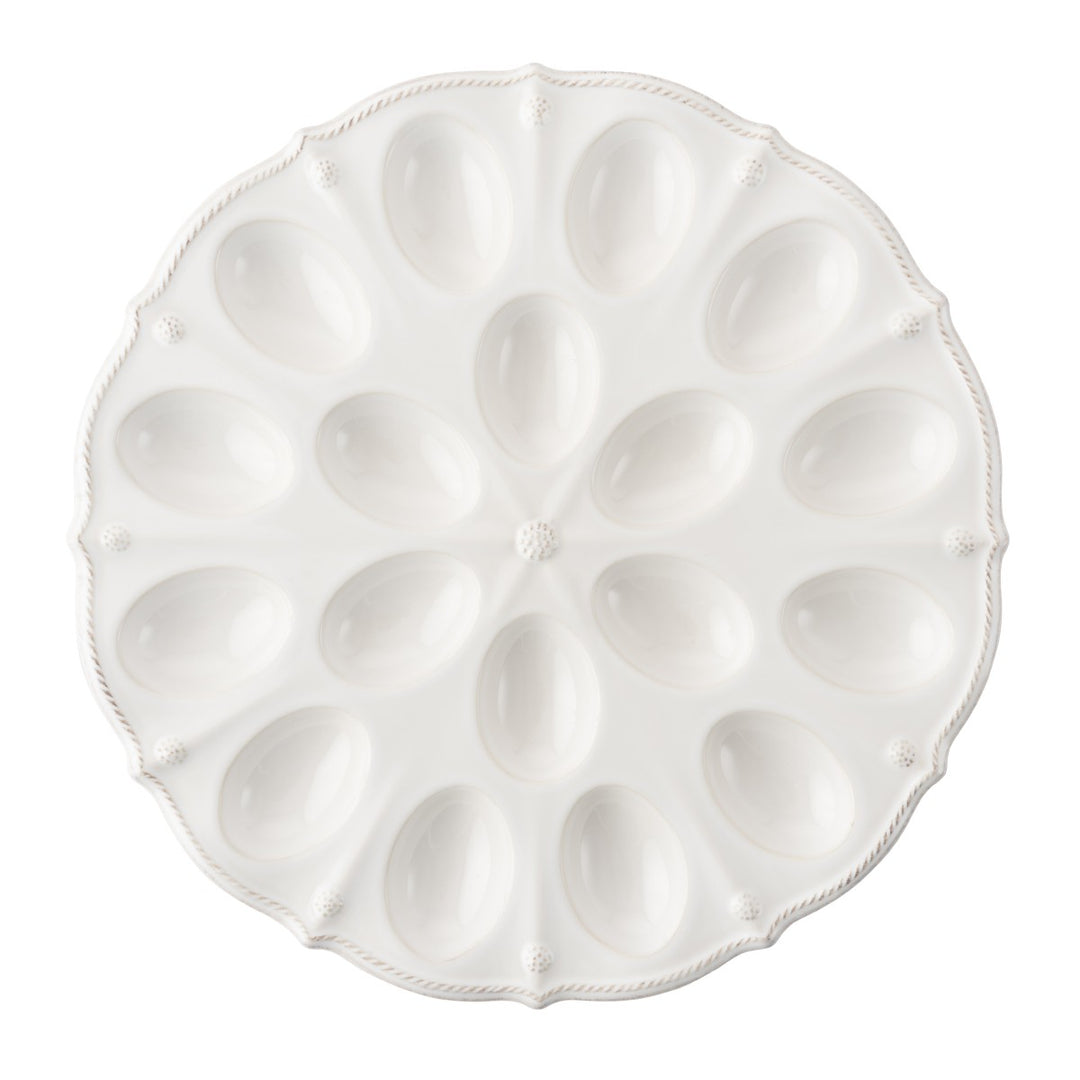 JULISKA BERRY AND THREAD WHITEWASH DEVILED EGG PLATTER